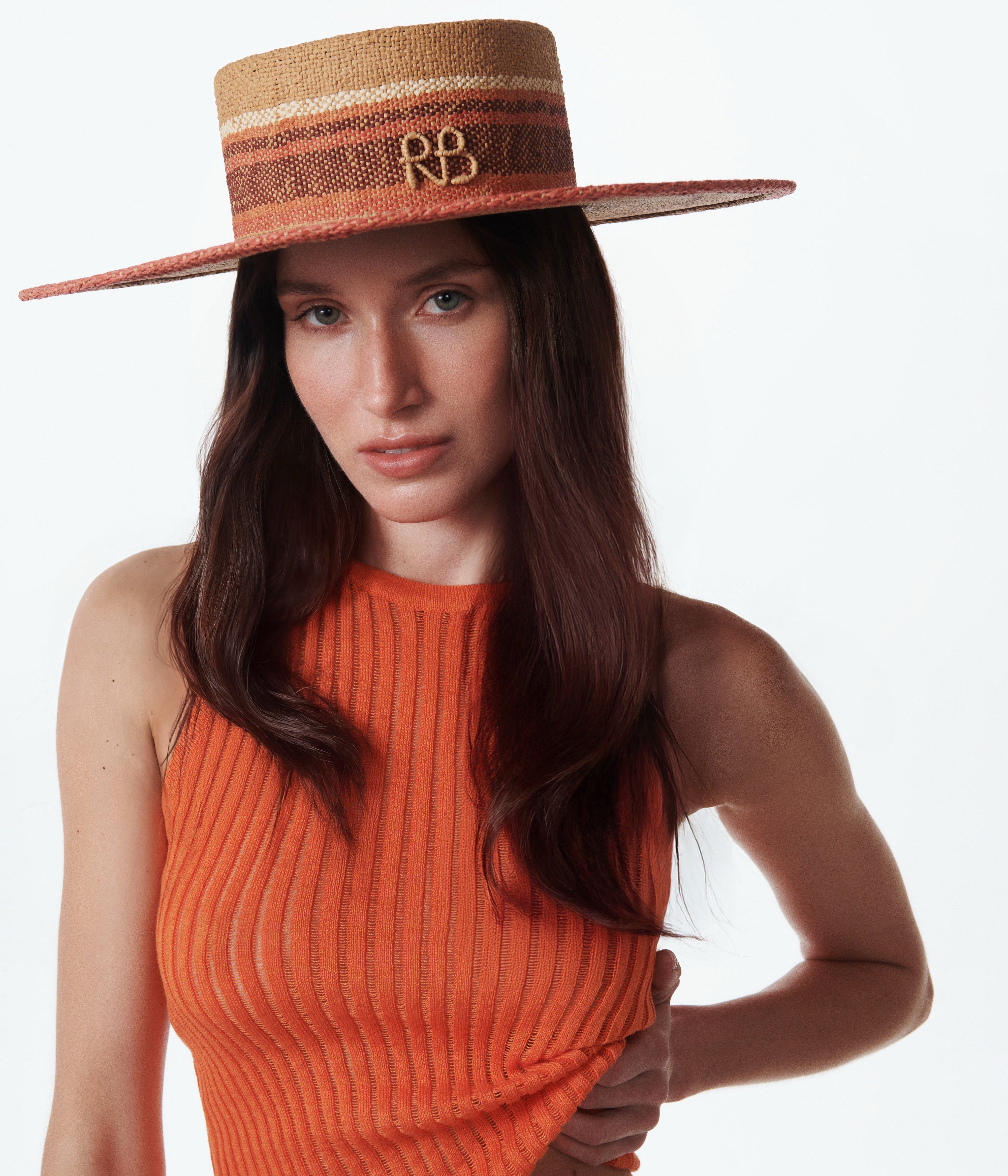 Striped Canotier Hat